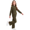 image:imageStelle Girls 2 Piece Fall Outfits Lounge Set 515 Y  Sweatpants with PocketsRibbed Long Sleeve Pullover HoodieElastic WaistStretch Lightweight Comfortable Easy Pull OnOlive Green