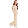 image:imageStelle Girls 2 Piece Fall Outfits Lounge Set 515 Y  Sweatpants with PocketsRibbed Long Sleeve Pullover HoodieElastic WaistStretch Lightweight Comfortable Easy Pull OnBeige