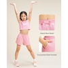 image:imageStelle Girls 2 Piece Outfits Tank Top and Shorts with Pockets 515 Years  Girls Ribbed Crop TopsScoop NeckSleeveless shirtsElastic Waist ShortsBow WaistSide PocketsPink