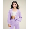 image:imageStelle Girls 2 Piece Sweatsuit Zip Up Hoodies Joggers Tracksuit Sets 515Y  Fleece LiningThick WarmCozyHooded Jackets with PocketsFull Zip Up SweatshirtsJogger with PocketsEasy Pull OnLavender