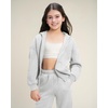 image:imageStelle Girls 2 Piece Sweatsuit Zip Up Hoodies Joggers Tracksuit Sets 515Y  Fleece LiningThick WarmCozyHooded Jackets with PocketsFull Zip Up SweatshirtsJogger with PocketsEasy Pull OnLight Heather Grey