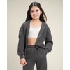 image:imageStelle Girls 2 Piece Sweatsuit Zip Up Hoodies Joggers Tracksuit Sets 515Y  Fleece LiningThick WarmCozyHooded Jackets with PocketsFull Zip Up SweatshirtsJogger with PocketsEasy Pull OnCharcoal