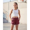 image:imageStelle Girls Athletic Shorts with Pockets Quick Dry Running Shorts Gymnastics Basketball Short for Teen KidsMaroon