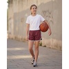 image:imageStelle Girls Athletic Shorts with Pockets Quick Dry Running Shorts Gymnastics Basketball Short for Teen KidsMaroon