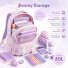 image:imageStelle Girls Backpack Butterfly Bookbag Kids School Bags  with Lunch boxKindergartenElementaryMiddle schoolRainbowPinkPurpleAges 6LightweightCuteRainbow Lavender