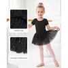 image:imageStelle Girls Ballet Leotards with Sequin Tutu Dress Toddler Dance Outfit  Girls Dance Tutu Dresses Short Sleeve Fluffy Tulle skirted Ballerina Costumes for Dance Classes Recitals PerformanceBlack