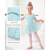 image:imageStelle Girls Ballet Leotards with Sequin Tutu Dress Toddler Dance Outfit  Girls Dance Tutu Dresses Short Sleeve Fluffy Tulle skirted Ballerina Costumes for Dance Classes Recitals PerformanceBlue