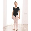 image:imageStelle Girls Cotton Ballet Dance Leotard with Bow Back for Dance Class  Cotton Soft stretch fabric Breathable Comfort fit Leotard for girls Toddler Ballet class Gymnastics Dance recital1black