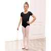 image:imageStelle Girls Cotton Ballet Dance Leotard with Bow Back for Dance Class  Cotton Soft stretch fabric Breathable Comfort fit Leotard for girls Toddler Ballet class Gymnastics Dance recital1black