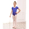 image:imageStelle Girls Cotton Ballet Dance Leotard with Bow Back for Dance Class  Cotton Soft stretch fabric Breathable Comfort fit Leotard for girls Toddler Ballet class Gymnastics Dance recitalIndigo