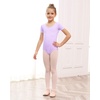 image:imageStelle Girls Cotton Ballet Dance Leotard with Bow Back for Dance Class  Cotton Soft stretch fabric Breathable Comfort fit Leotard for girls Toddler Ballet class Gymnastics Dance recital1lavender