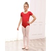 image:imageStelle Girls Cotton Ballet Dance Leotard with Bow Back for Dance Class  Cotton Soft stretch fabric Breathable Comfort fit Leotard for girls Toddler Ballet class Gymnastics Dance recital1red