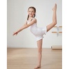 image:imageStelle Girls Dance Shorts Metallic Gymnastics Ruffle Short 615 Years  Sparkly Shiny Stretchy Comfortable Cheer Dancewear Athletic Birthday Party Kids Youth VolleyballWhite