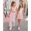 image:imageStelle Girls Dance Tops Sparkly Metallic Crop Tank Top Racerback  Sparkly Shiny Sleeveless Crew Neck Stretchy Comfortable Cheer Dancewear Athletic Party Kids Teen Sports BraPink
