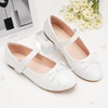 image:imageStelle Girls Dress Shoes Mary Jane Flats for School Party Flower Girl  Hookandloop closure Princess shoes Cushioned comfort Uniform Wedding Dress occasions Patent finish Glitter finish1white