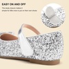 image:imageStelle Girls Dress Shoes Mary Jane Flats for School Party Flower Girl  Hookandloop closure Princess shoes Cushioned comfort Uniform Wedding Dress occasions Patent finish Glitter finishSiliver2