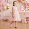 image:imageStelle Girls Dress Shoes Mary Jane Flats for School Party Flower Girl  Hookandloop closure Princess shoes Cushioned comfort Uniform Wedding Dress occasions Patent finish Glitter finish1pink
