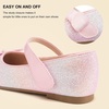 image:imageStelle Girls Dress Shoes Mary Jane Flats for School Party Flower Girl  Hookandloop closure Princess shoes Cushioned comfort Uniform Wedding Dress occasions Patent finish Glitter finishPink Ombre