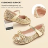 image:imageStelle Girls Dress Shoes Mary Jane Flats for School Party Flower Girl  Hookandloop closure Princess shoes Cushioned comfort Uniform Wedding Dress occasions Patent finish Glitter finishGold2