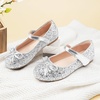 image:imageStelle Girls Dress Shoes Mary Jane Flats for School Party Flower Girl  Hookandloop closure Princess shoes Cushioned comfort Uniform Wedding Dress occasions Patent finish Glitter finish1silver
