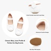 image:imageStelle Girls Dress Shoes Mary Jane Flats for School Party Flower Girl  Hookandloop closure Princess shoes Cushioned comfort Uniform Wedding Dress occasions Patent finish Glitter finish1white