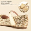 image:imageStelle Girls Dress Shoes Mary Jane Flats for School Party Flower Girl  Hookandloop closure Princess shoes Cushioned comfort Uniform Wedding Dress occasions Patent finish Glitter finishGold2