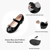 image:imageStelle Girls Dress Shoes Mary Jane Flats for School Party Flower Girl  Hookandloop closure Princess shoes Cushioned comfort Uniform Wedding Dress occasions Patent finish Glitter finish1black