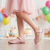 image:imageStelle Girls Dress Shoes Mary Jane Flats for School Party Flower Girl  Hookandloop closure Princess shoes Cushioned comfort Uniform Wedding Dress occasions Patent finish Glitter finish1pink