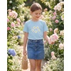 image:imageStelle Girls Graphic T Shirt Cotton Crewneck Short Sleeve Casual Tee  Classic fit Short sleeve Soft cotton blend Breathable Stretch Graphic print School Playdates Vacation Girls tshirtWhite Bloomblue