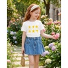 image:imageStelle Girls Graphic T Shirt Cotton Crewneck Short Sleeve Casual Tee  Classic fit Short sleeve Soft cotton blend Breathable Stretch Graphic print School Playdates Vacation Girls tshirtGolden Sparkwhite