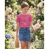 image:imageStelle Girls Graphic T Shirt Cotton Crewneck Short Sleeve Casual Tee  Classic fit Short sleeve Soft cotton blend Breathable Stretch Graphic print School Playdates Vacation Girls tshirtSweet Knotfuchsia