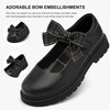 image:imageStelle Girls Mary Jane Shoes School Uniform Flats Dress Shoes Detachable Bow Chunky Formal for LittleBig Kids  Removable bow Cushioned comfort Flexible outsole Flower girl Party Comfortable allday wearBlack