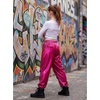 image:imageStelle Girls Metallic Hip Hop Pants Shiny Cargo Joggers Pant  Shiny Leggings Sequin Sparkly Material Adjustable Drawstring School Events Disco Street Running Kids YouthMetal Fuchsia