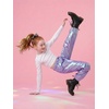 image:imageStelle Girls Metallic Hip Hop Pants Shiny Cargo Joggers Pant  Shiny Leggings Sequin Sparkly Material Adjustable Drawstring School Events Disco Street Running Kids YouthIridescent Purple