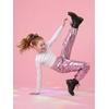 image:imageStelle Girls Metallic Hip Hop Pants Shiny Cargo Joggers Pant  Shiny Leggings Sequin Sparkly Material Adjustable Drawstring School Events Disco Street Running Kids YouthMetal Pink