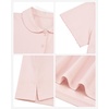 image:imageStelle Girls Polo Shirts School Uniform Peter Pan Collar Short Sleeve Tops  Ruffle Pique CottonBlend Button Down SolidColor Classic Basic Lightweight Breathable Soft Comfy Kids ClothesLight Pink