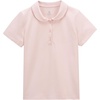 image:imageStelle Girls Polo Shirts School Uniform Peter Pan Collar Short Sleeve Tops  Ruffle Pique CottonBlend Button Down SolidColor Classic Basic Lightweight Breathable Soft Comfy Kids ClothesLight Pink