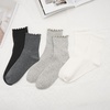 image:imageStelle Girls Ruffle Socks Uniform Dress Ankle Crew Sock 356 Pairs for Kid  Lettuce Edge Sock Cotton Frilly Breathable Comfort Sweet Frilly Trim Soft Stretchy School Toddler Kid 318 Years2 Pairsblack 2 Pairswhite 1 Pairslight Grey 1 Pairscharcoal