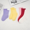 image:imageStelle Girls Ruffle Socks Uniform Dress Ankle Crew Sock 356 Pairs for Kid  Lettuce Edge Sock Cotton Frilly Breathable Comfort Sweet Frilly Trim Soft Stretchy School Toddler Kid 318 Years5 Pairs White pink banana Milk periwinkle red