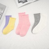 image:imageStelle Girls Ruffle Socks Uniform Dress Ankle Crew Sock 356 Pairs for Kid  Lettuce Edge Sock Cotton Frilly Breathable Comfort Sweet Frilly Trim Soft Stretchy School Toddler Kid 318 Years5 Pairs Banana Milk light Grey pink white periwinkle