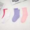 image:imageStelle Girls Ruffle Socks Uniform Dress Ankle Crew Sock 356 Pairs for Kid  Lettuce Edge Sock Cotton Frilly Breathable Comfort Sweet Frilly Trim Soft Stretchy School Toddler Kid 318 Years5 Pairs True White pink creme periwinkle raspberry
