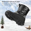 image:imageStelle Girls Snow Boots with Zipper Kids Boys Winter Outdoor Boots  NonSlip Waterproof TPR Outsole Warm Faux Fur Insulated Lining Easy Onoff Cozy Midcalf Fit with Bungee Adjuster for ToddlerBlack
