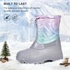 image:imageStelle Girls Snow Boots with Zipper Kids Boys Winter Outdoor Boots  NonSlip Waterproof TPR Outsole Warm Faux Fur Insulated Lining Easy Onoff Cozy Midcalf Fit with Bungee Adjuster for ToddlerHolo Frost