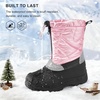 image:imageStelle Girls Snow Boots with Zipper Kids Boys Winter Outdoor Boots  NonSlip Waterproof TPR Outsole Warm Faux Fur Insulated Lining Easy Onoff Cozy Midcalf Fit with Bungee Adjuster for ToddlerPink