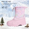 image:imageStelle Girls Snow Boots with Zipper Kids Boys Winter Outdoor Boots  NonSlip Waterproof TPR Outsole Warm Faux Fur Insulated Lining Easy Onoff Cozy Midcalf Fit with Bungee Adjuster for ToddlerCotton Candy Marble