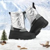 image:imageStelle Girls Snow Boots with Zipper Kids Boys Winter Outdoor Boots  NonSlip Waterproof TPR Outsole Warm Faux Fur Insulated Lining Easy Onoff Cozy Midcalf Fit with Bungee Adjuster for ToddlerSilver