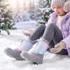 image:imageStelle Girls Snow Boots with Zipper Kids Boys Winter Outdoor Boots  NonSlip Waterproof TPR Outsole Warm Faux Fur Insulated Lining Easy Onoff Cozy Midcalf Fit with Bungee Adjuster for ToddlerHolo Frost