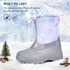 image:imageStelle Girls Snow Boots with Zipper Kids Boys Winter Outdoor Boots  NonSlip Waterproof TPR Outsole Warm Faux Fur Insulated Lining Easy Onoff Cozy Midcalf Fit with Bungee Adjuster for ToddlerMermaid Marble
