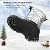 image:imageStelle Girls Snow Boots with Zipper Kids Boys Winter Outdoor Boots  NonSlip Waterproof TPR Outsole Warm Faux Fur Insulated Lining Easy Onoff Cozy Midcalf Fit with Bungee Adjuster for ToddlerSilver