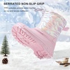 image:imageStelle Girls Snow Boots with Zipper Kids Boys Winter Outdoor Boots  NonSlip Waterproof TPR Outsole Warm Faux Fur Insulated Lining Easy Onoff Cozy Midcalf Fit with Bungee Adjuster for ToddlerIridescent Pink
